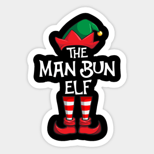 Man Bun Elf Matching Family Christmas Sticker